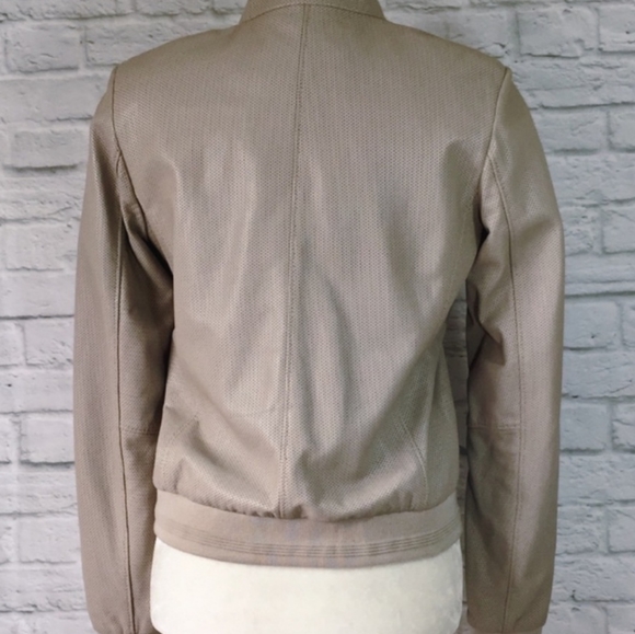Maceoo Italian Leather Jacket Taupe Color - Picture 3 of 12